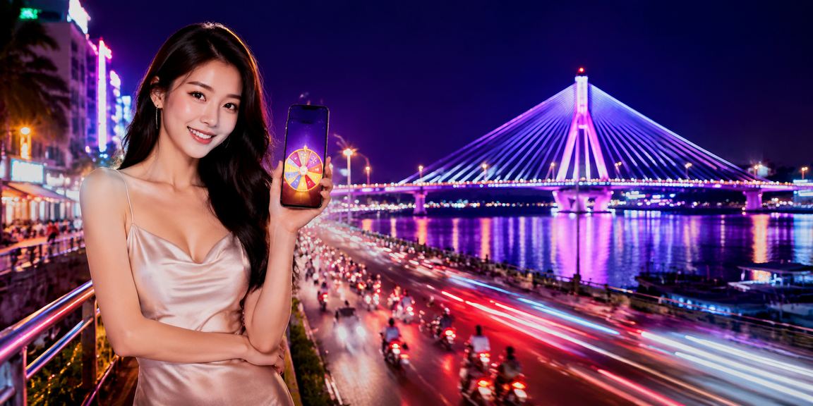 Người chơi tham gia quay số may mắn tại Cần Thơ với ánh đèn neon rực rỡ