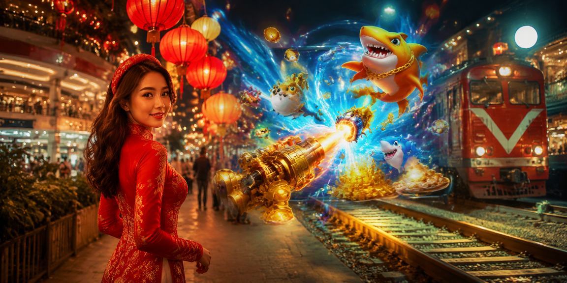 Người dùng tại chợ đêm Hà Nội trải nghiệm game bắn cá dola789