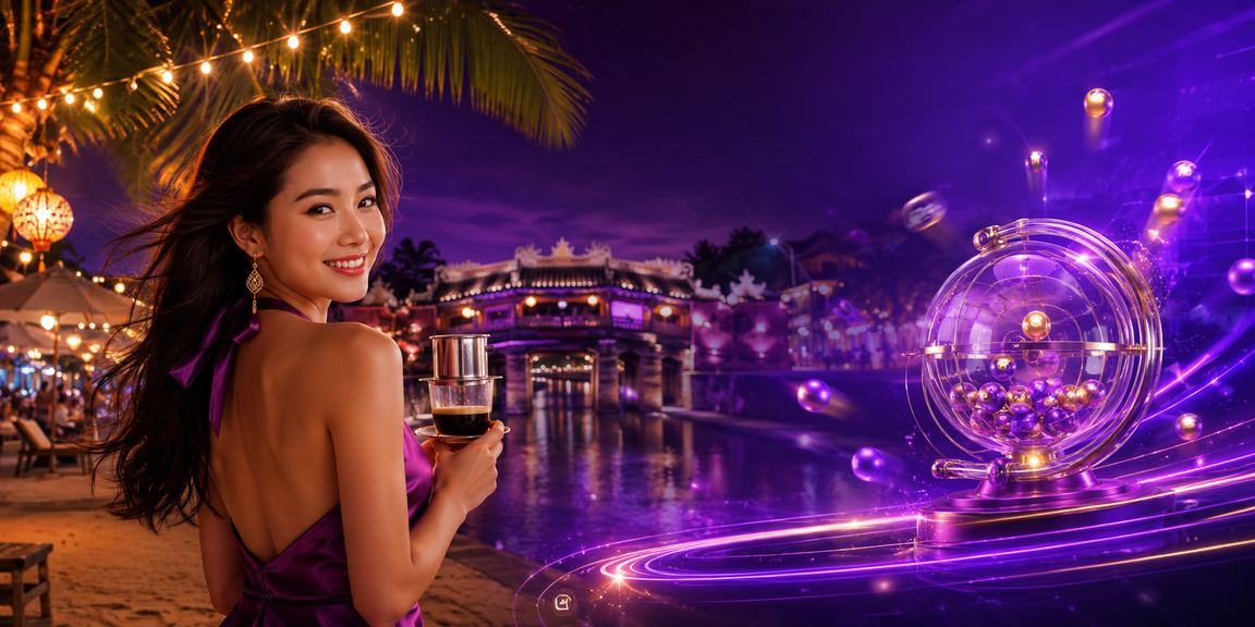 Không khí thư giãn theo dõi kết quả giải thưởng tại Hội An bên ly cà phê